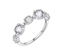 Whoiy Anillos de boda para mujer Unique, anillo de boda de plata 925, anillo de banda de circonio lila para mujer, Zirconia cúbica
