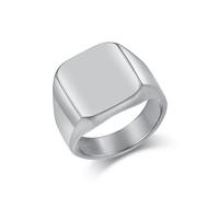 Whoiy Anillos de carburo de tungsteno, alianzas plateada/dorado/negro con grabado, 16 mm, anillo de sellado, bisutería para hombre, pulido, talla 57-70, 70 (22.3), Carburo de tungsteno, Sin piedra