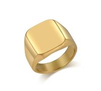 Whoiy Anillos de carburo de tungsteno, alianzas plateada/dorado/negro con grabado, 16 mm, anillo de sellado, bisutería para hombre, pulido, talla 57-70, 65 (20.7), Tungsteno, Sin piedra preciosa