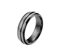 Whoiy Anillos de compromiso de 6 mm/8 mm de ancho con grabado, anillo para hombre, carburo de tungsteno, meteoritos, marquetería, alianzas de boda, plata/negro/oro rosa, bisutería para hombre, talla