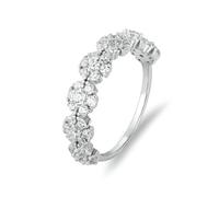 Whoiy Anillos de compromiso de oro amarillo con moissanite, alianzas de oro auténtico, media eternidad, moissanita, anillo para mujer, 61 (19.4), Metal precioso Piedra preciosa, Moissanita