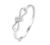 Whoiy Anillos de diamante para mujer, infinito, oro real, anillo de boda, anillos de oro blanco, anillos de boda con diamantes, anillos de compromiso para mujeres, 18, Metal precioso Piedra preciosa