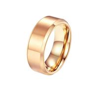 Whoiy Anillos de fantasía para hombre, sencillos, 8 mm de ancho, anillos de boda de acero inoxidable sin piedra, anillos de compromiso multicolor mate para hombres, anillos de boda con grabado