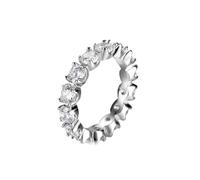 Whoiy Anillos de mujer de oro blanco, anillo de boda de oro real con moissanite eternidad anillo para mujer, 65 (20.7), Metal precioso Piedra preciosa, Moissanita