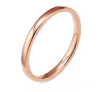 Whoiy Anillos de mujer de oro rosa con grabado, anillos de boda de titanio 2 mm/4 mm/6 mm, anillos de boda sencillos de bisutería pulidos, anillos para mujer, tamaño 47-70, 54 (17.2), Titanio, Sin