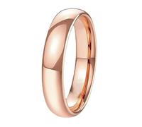 Whoiy Anillos de mujer de oro rosa con grabado, anillos de boda de titanio 2 mm/4 mm/6 mm, anillos de boda sencillos de bisutería pulidos, anillos para mujer, tamaño 47-70, 58 (18.5), Titanio, Sin