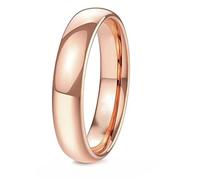 Whoiy Anillos de mujer de oro rosa con grabado, anillos de boda de titanio 2 mm/4 mm/6 mm, anillos de boda sencillos de bisutería pulidos, anillos para mujer, tamaño 47-70, 56 (17.8), Titanio, Sin