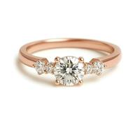 Whoiy Anillos de oro blanco para mujer, anillos de compromiso, oro auténtico, moissanite, 1 ct, elegante anillo de oro para mujer, 65 (20.7), Metal precioso Piedra preciosa, Moissanita