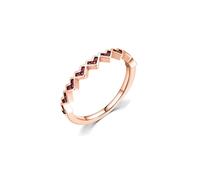 Whoiy Anillos de plata 925, anillo de boda para mujer, oro rosa, anillos de boda, corazón de circonita, delicado anillo de banda para mujer, Zirconia cúbica