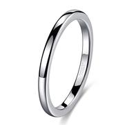 Whoiy Anillos para parejas con grabado, alianzas plateada/oro/negro, cúpula, anillo de tungsteno, simple y sencillo, 2 mm, talla 47-75, 58 (18.5), Tungsteno, Sin piedra preciosa