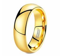 Whoiy Anillos para parejas con grabado, alianzas plateada/oro/negro, cúpula, anillo de tungsteno, simple y sencillo, 2 mm, talla 47-75, 52 (16.6), Tungsteno, Sin piedra preciosa