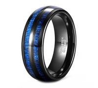 Whoiy Anillos para parejas con grabado, anillo de boda, negro, madera, bisutería, alianzas de tungsteno bicolor 6 mm/8 mm, talla 52-70, 62 (19.7), Carburo de tungsteno, Sin piedra preciosa