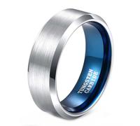 Whoiy Anillos para parejas con grabado, anillos de boda, plata simple, bisutería, alianza de boda, carburo de tungsteno cepillado, 6 mm/8 mm, anillos de pareja, talla 49-72, 66 (21.0), Tungsteno, Sin