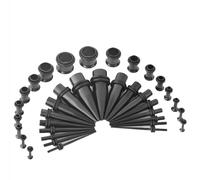 Whoiy Dilatador de acero inoxidable multicolor para la oreja, 1,6 mm hasta 10 mm, 18 pares de dilatadores cónicos, para hombre y mujer, piercing para percha, con anillos en O, 1.6MM-10MM, Acero