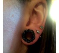 Whoiy Dilatador de oreja de acero inoxidable, multicolor, 12 mm - 26 mm, 2 unidades, diseño de flores, para hombres y mujeres, 12mm, Acero inoxidable, Sin gemas