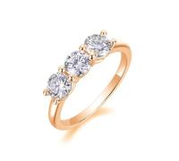 Whoiy Moissanite Anillos para mujer, elegante oro real, anillo de boda de oro rosa de 9 quilates, alianzas con moissanite, oro 375, anillos de compromiso para mujeres, talla 53 (16,9)