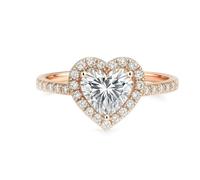 Whoiy Moissanite Ring Damen Herz Echtgold, Hochzeitsringe Weissgold Ring Verlobung mit 1ct Moissanite Bandringe Gold Jubilägsring für Frauen, 65 (20.7), Metal precioso Piedra preciosa, Moissanita