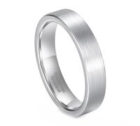 Whoiy Par de anillos de carburo de tungsteno 3 mm - 5 mm, anillo de boda simple plata/oro rosa anillo de boda con grabado cepillado bisutería anillos de pareja tamaño 47-70, 65 (20.7), Tungsteno, Sin