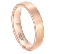 Whoiy Par de anillos de carburo de tungsteno 3 mm - 5 mm, anillo de boda simple plata/oro rosa anillo de boda con grabado cepillado bisutería anillos de pareja tamaño 47-70, 52 (16.6), Tungsteno, Sin