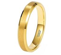 Whoiy Par de anillos de oro grabados, alianzas de carburo de tungsteno, simples 2 mm/4 mm/6 mm/8 mm, anillos de boda cepillados, joyería de moda, anillos de pareja, talla 48 - 75, 52 (16.6), Carburo