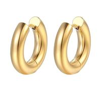 Whoiy Pendientes de aro gruesos para mujeres/hombres, hipoalergénicos, de acero inoxidable, pequeños, unisex, 16mm, No es una piedra preciosa