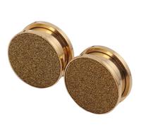 Whoiy Piercing de acero inoxidable, 2 unidades, oro y plata, 4 mm - 20 mm, brillante, túnel, dilatador, para hombres y mujeres, 12mm, Acero inoxidable, Sin gemas