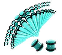 Whoiy Piercing de tubo de oreja, acrílico, 18 pares, kit de estiramiento cónico, 1,6 mm - 10 mm, multicolor, con anillos en O para hombres y mujeres, 1.6MM/2MM/2.5MM/3MM/4MM/5MM/6MM/8MM/10MM,