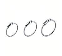 Whoiy Piercing Nariz Plata de Ley 6Mm, Piercing Nariz Mujer 1 Piezas Círculo Alto Pulido con Bola Joyas Perforantes por Mujeres