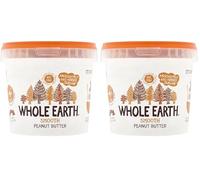 Whole Earth - Crema de Cacahuete - 1 kg - Sin Azúcar Añadido y Sin Gluten - Apta para Veganos - Fuente de Fibra y Proteínas - Ideal para Untar en Pan o Tostadas (Paquete de 2)