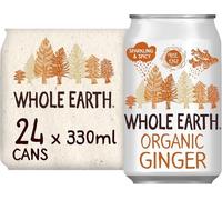 Whole Earth - Pack de 24 Bebidas Refrescantes Ecológicas de Jengibre de 330 ml - Sin Azúcar Añadido y Sin Gluten - Apta para Veganos - Elaborada con Ingredientes Naturales