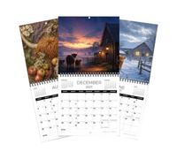 Whole Year 2027 Wall Monthly Calendar - Cow Prints Schedule Management Plan