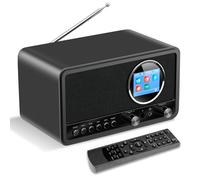 Wholede Radio DAB+/FM con Bluetooth, radio digital de cocina, radio DAB Plus con mando a distancia, radio de cocina, radio despertador con temporizador de alarma, USB/entrada auxiliar, color negro