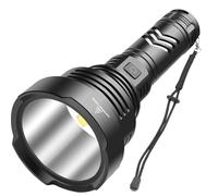 WholeFire Linterna LED extremadamente brillante 10.0000 lúmenes XHP90 USB recargable linternas, 5 modos tácticos policiales militares IP65 impermeable linterna al aire libre con batería