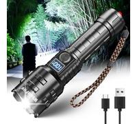 WholeFire Linternas LED Alta Potencia Recargable, Linterna LED Recargable USB, XHP70.2 20000 Lumens Super Potente Linterna a Pilas