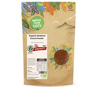 Wholefood Earth - Cacao ecológico en polvo alcalinizado, 1 kg, vegano, alto en fibra, alto en proteínas, con certificación ecológica