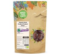 Wholefood Earth - Dátiles medjoul secos ecológicos, 1 kg, crudos, sin transgénicos, veganos, altos en fibra, con certificación ecológica