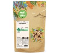 Wholefood Earth - Proteína de soja texturizada natural en trozos, sin transgénicos, vegana, sin azúcar añadido, 1 kg