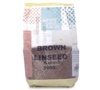 Wholefood Earth - Semillas de lino marrón/semillas de lino 500 g sin OGM natural vegano rico en fibra fuente de proteínas