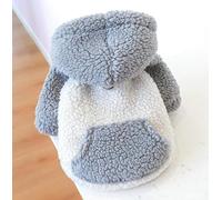 Wholesale of Pet - Chaqueta de forro polar con capucha para perro, gato y cordero, serie de suéteres para otoño e invierno, 1 (sombrero gris de lana de cordero, con hebilla de tracción, XL)