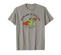 Wholesome Frog Love Humor Cute Hero Running Heart Design Camiseta