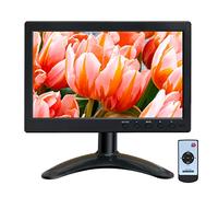 WHOLEV Monitor de 10 pulgadas IPS TFT LCD 1024 x 600 con puertos AV/VGA/HDMI/BNC/USB, auriculares, altavoz integrado para oficina/negocio/seguridad en el hogar Raspberry Pi CCTV cámara PC DVR