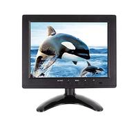 WHOLEV Monitor de seguridad CCTV de 8 pulgadas, 1024 x 768 FHD con control remoto, monitor de PC con entrada VGA HDMI BNC AV USB, altavoz integrado gran angular de 178° para Raspberry Pi Game Computer