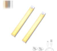 Whollyas - Punch-Free Smart Sensor Magnetic Rechargeable LED Lights, LED Intelligent Human Motion Sensor Wireless Magnetic Light, Wireless Closet Lights for Stairs, Wardrobe (Warm light,11.81in*2pc)