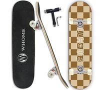 WHOME Pro Skateboard Completo para Niño Niña/Adulto Principiante/Pro - 31 x 8 Pulgada Patineta Estándar 8 Capas Alpine Maple Deck ABEC-9 Incluyen T-Tool(Ajedrez)