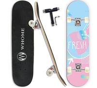 WHOME Pro Skateboard Completo para Niño Niña/Adulto Principiante/Pro - 31 x 8 Pulgada Patineta Estándar 8 Capas Alpine Maple Deck ABEC-9 Incluyen T-Tool(Fresco)