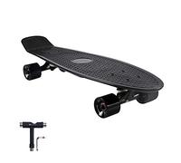 WHOME Skateboards - 27 '' Cruiser Skateboard Completo para Adultos/niños/niños/niños/Principiantes/Pro Conmuting Retro Plastic Deck ABEC-9 Rodamientos con T-Tool (Nero)