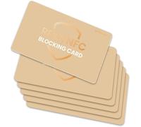 WHonor Tarjeta de bloqueo RFID, protector de tarjeta de crédito de débito, bloqueador NFC antirrobo sin contacto, una tarjeta protege toda la cartera, Dorado, paquete de 6, 8.5 X 5.4 X 0.9 cm