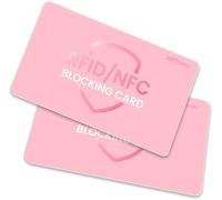 WHonor Tarjeta de bloqueo RFID, protector de tarjeta de crédito de débito, bloqueador NFC antirrobo sin contacto, una tarjeta protege toda la cartera, Rosa, paquete de 2, 8.5 X 5.4 X 0.9 cm