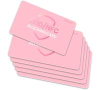 WHonor Tarjeta de bloqueo RFID, protector de tarjeta de crédito de débito, bloqueador NFC antirrobo sin contacto, una tarjeta protege toda la cartera, Rosa, paquete de 6, 8.5 X 5.4 X 0.9 cm