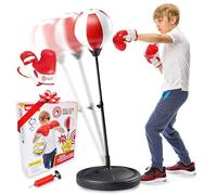 Whoobli - Saco de boxeo para niños, incluye guantes de boxeo, ajustable de 3 a 8 años con soporte